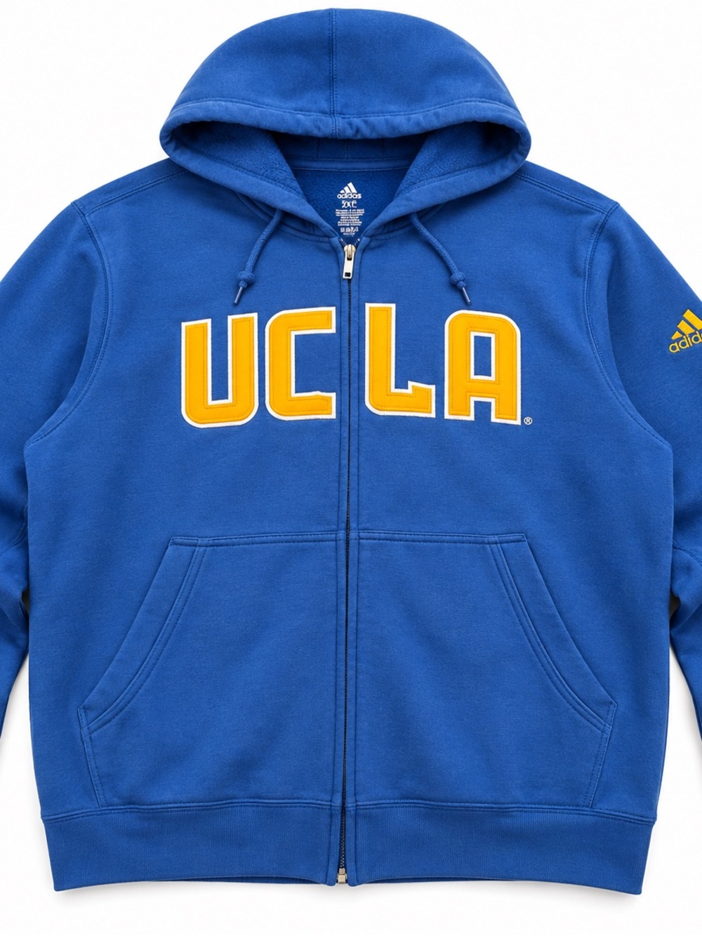 adidas Blue UCLA Zip-Up Hoodie with Gold Lettering